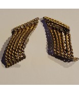 Hattie Carnegie Scroll Shape Twist Rope Rhinestone Earrings Signed Rare ... - £95.83 GBP