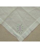 Antique Handkerchief 11&quot;x11.5&quot; handmade embroidered hand stitched monogr... - $19.67 CAD