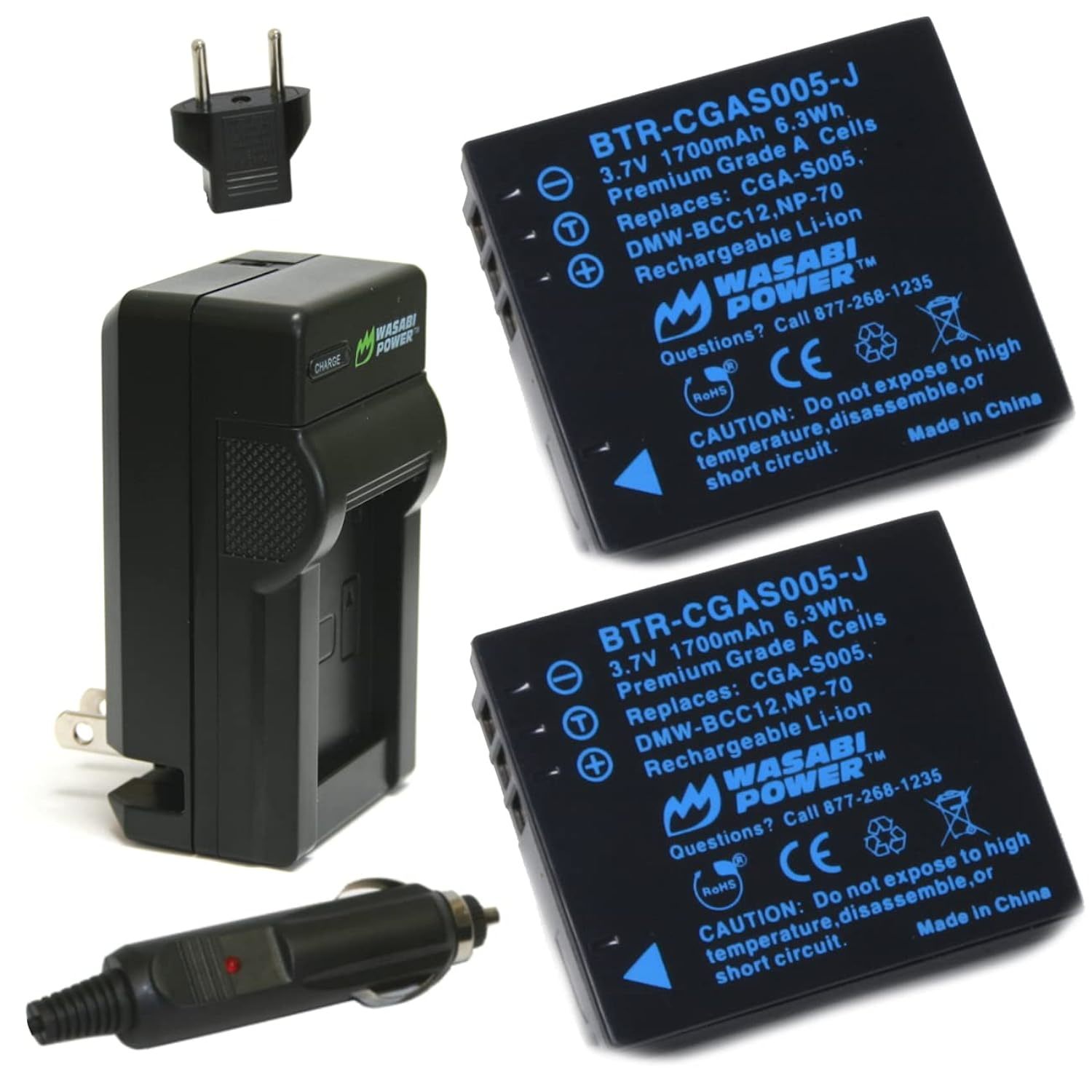 Wasabi Power Battery (2-Pack) and Charger for Leica BP-DC4, C-Lux 1, D-Lux 2, D- - £25.15 GBP