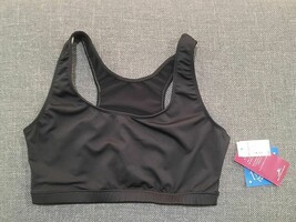 Motionwear Racerback Crop Top 1XL Sport Bra Blacke New Nwt plus - $17.59
