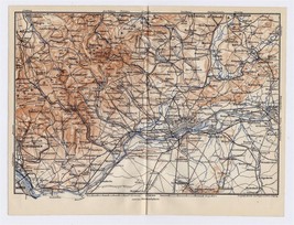 1911 Original Antique Map Of Vicinity Of Frankfurt Am Main / Hesse / Germany - £16.85 GBP