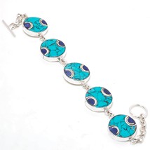 Lapis Lazuli Tibetan Turquoise Handmade Baho Jewelry Bracelet Nepali 8" SA 2009 - $12.99