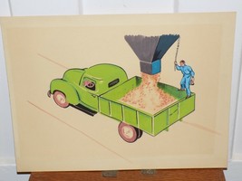 Vintage Original Illustration by Roger Duvoisin Green Truck Loading Unsi... - $2,823.89 MXN