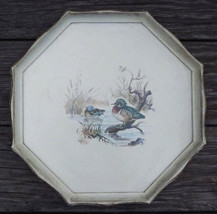 Italian Mallard Duck Wood Lacquered Serving Tray Vintage Made in Italy 12.25&quot; - £11.41 GBP