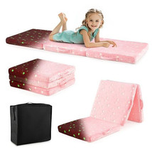 Foldable Floor Mattress for Kids with Washable Flannel Cover-Pink - Colo... - $73.97