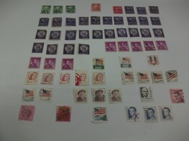 Vintage Postage Stamp Lot USA 65 Stamps 1 2 3 4 Cent - 40 Cents Used Cancelled - £8.48 GBP