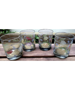 Set Of Four Vintage Etched Fruit Cherries Pear Peach Plum Lowball Glasse... - $254.90 MXN