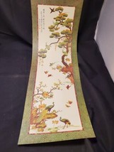 Vtg. 1963 Oriental Print Art Roosters &amp; Birds, Canvas Paper R.T.V. Sales #1 - £30.37 GBP