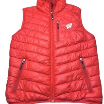 University of Wisconsin Red Puffer Vest Woman SMALL Athletic Fall Winter... - $13.95