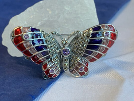Sterling Silver CNA Thailand Butterfly Brooch 18.29g Fine Jewelry Enamel Pin - £39.52 GBP