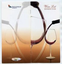 SAA South African Airways Wine List Business Class  - $13.86