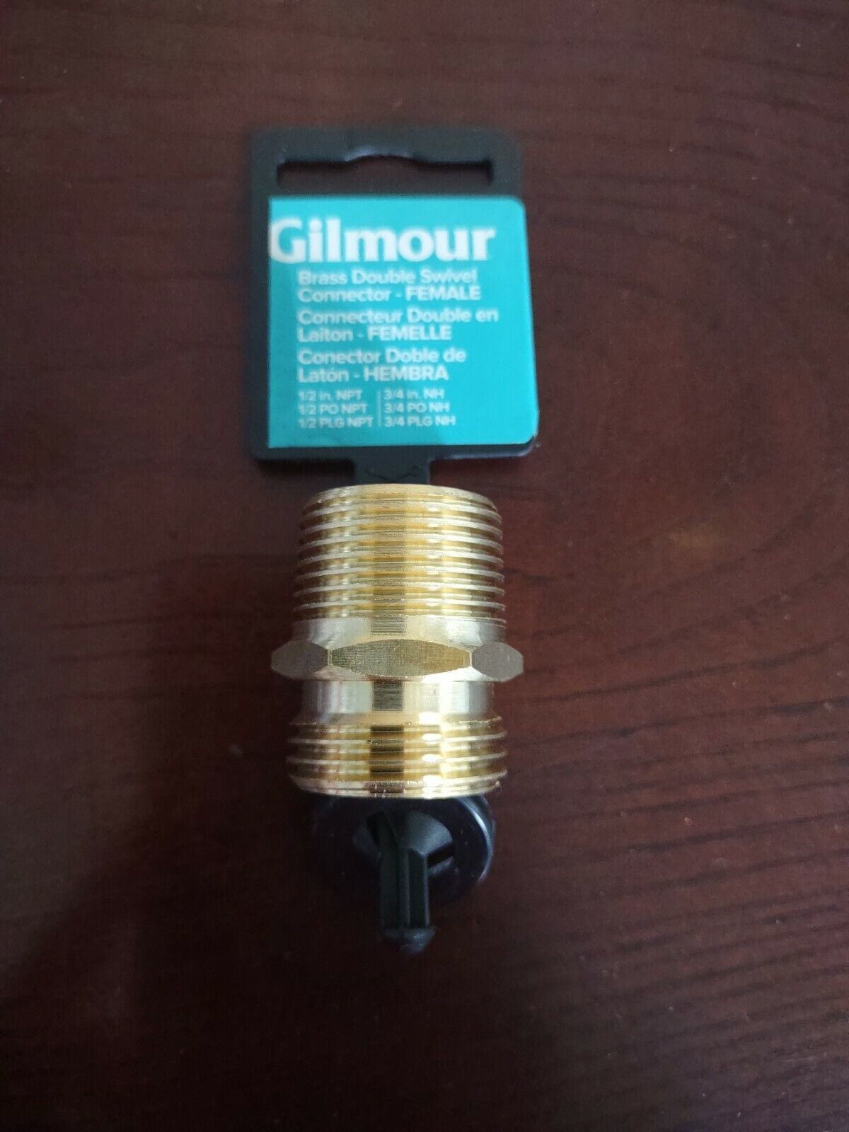 Gilmour 3/4 in.   Brass Threaded Double Male Hose Connector - $8.79