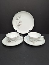 Harmony House Fine China 3504 Harmony Rose 1 Salad Plate and 2 Cups w/Saucers - $19.00