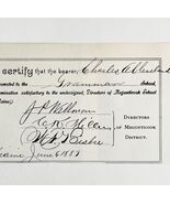 1970 Maine Charles Cleveland Teaching Certificate 1889 Print Vintage Eph... - €10,56 EUR