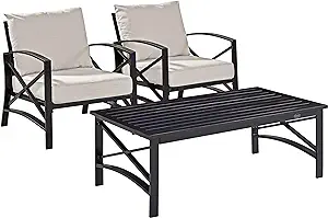 Crosley Furniture KO60012BZ-OL Kaplan Outdoor Metal 3-Piece Seating Set ... - $997.99