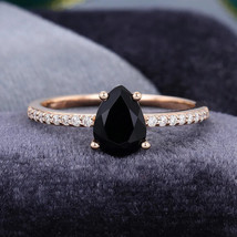 Natural Black Onyx Gemstone Band Ring Size 8 925 Sterling Silver Indian Jewelry - £248.59 GBP