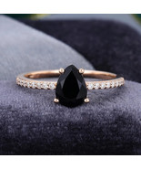 Natural Black Onyx Gemstone Band Ring Size 8 925 Sterling Silver Indian ... - £247.48 GBP