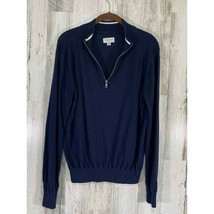 Graham Luxe Mens Pullover Shirt Navy Blue 1/4 Zip Size Medium - $17.29