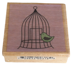 Hampton Art Rubber Stamp Birdcage Bird Cage Friendship Card Making Friend - £3.98 GBP