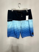 Ripcurl Men&#39;s Black/Blue Stretch Drawstring Board Shorts 32 NWT - £16.89 GBP