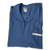 White Swan Medical Scrub Top Mens XLarge Blue Zipper Front Uniform Shirt Pockets - £14.86 GBP