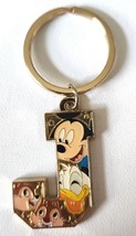 Disney Parks Keychain Letter J Alphabet Initial Mickey Donald Chip and Dale - £10.37 GBP