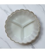 Vtg Anchor Hocking Glass Fire King Divided Relish Tray Dish White Gold D... - $328.21 MXN
