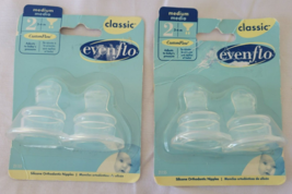 Vintage 2003 Evenflo Classic Silicone Orthodontic Medium Nipples 3-6M 2P... - £36.16 GBP