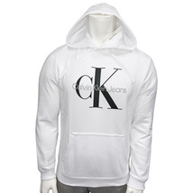 NWT CALVIN KLEIN MSRP $111.99 MEN&#39;S WHITE LONG SLEEVE HOODIE SWEATSHIRT ... - £43.28 GBP