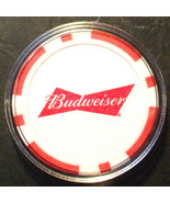 (1) Budweiser Beer Bowtie Poker Chip Golf Ball Marker - Red Inserts - £5.53 GBP