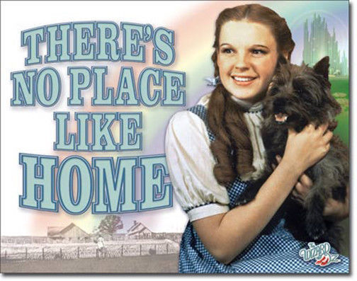 No Place Like Home Magic Slippers Dorothy and Toto The Wizard of Oz Metal Sign - $20.95
