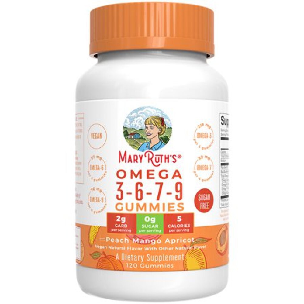 4/26 MaryRuth's Omega 3-6-7-9 Gummies, Peach Mango Apricot 120 Gummies Item image 2