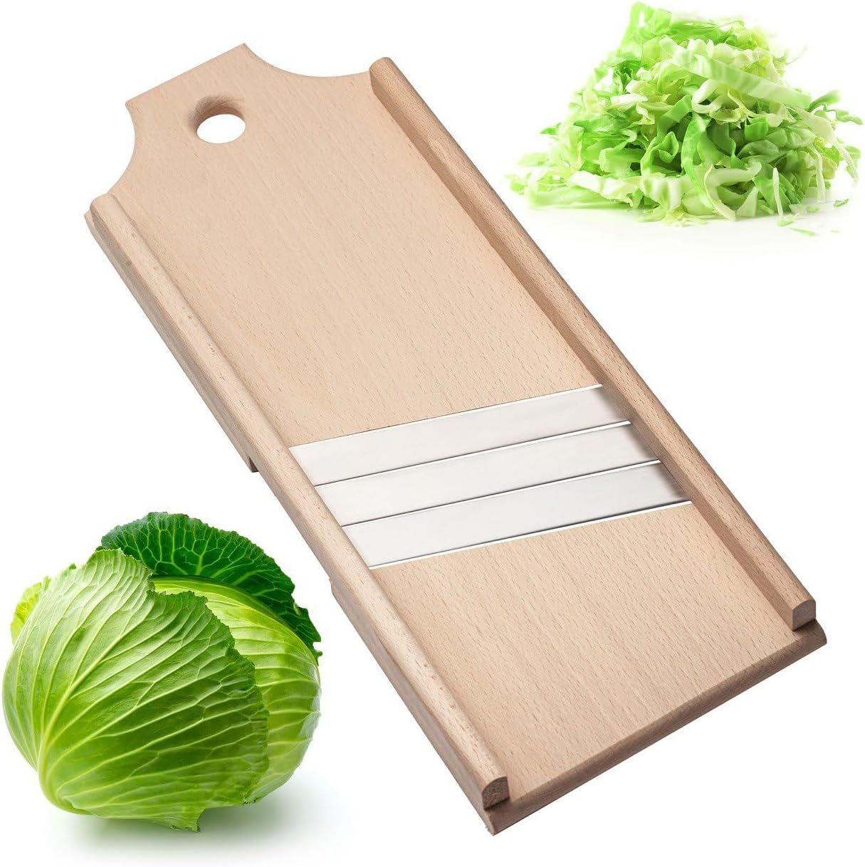 The Wooden Cabbage Shredder For Cole Slaw (17 Points, 7 By 7 Inches), Ca... - $42.94