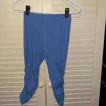 Girls Sky Blue Ruched Capri Leggings Size 14 - £7.70 GBP