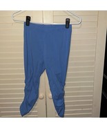 Girls Sky Blue Ruched Capri Leggings Size 14 - $186.58 MXN
