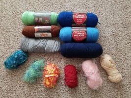 Yarn Lot Of  Various Colors Red Heart, Caron &amp; More~ New &amp; Used - £23.54 GBP