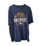 Majestic Milwaukee Brewers Men's Navy Blue Short Sleeve T-Shirt - $12.60