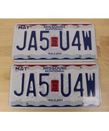 Pair of MISSOURI LICENSE PLATES 2021 Bicentennial May Blue Red Man Cave ... - £10.22 GBP