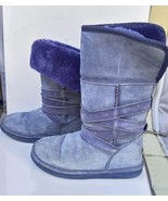 Lamo Suede Fur Winter Boots Womens  Size 6 Blue - $1,270.56 MXN