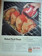 Hunt’s Tomato Sauce Baked Pork Chops Magazine Advertising Print Ad Art 1964 - $5.99