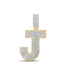 10kt Two-tone Gold Mens Round Diamond J Initial Letter Pendant 1/2 Cttw - £447.07 GBP