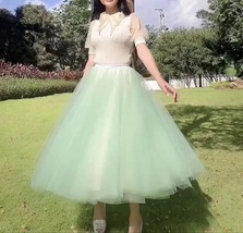 Carrie Bradshaw Tulle Skirt Outfit Plus Size Midi Tulle Green Tutu Holiday Skirt image 5