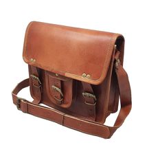 11&quot; small Leather messenger bag shoulder bag cross body vintage messenge... - £47.25 GBP