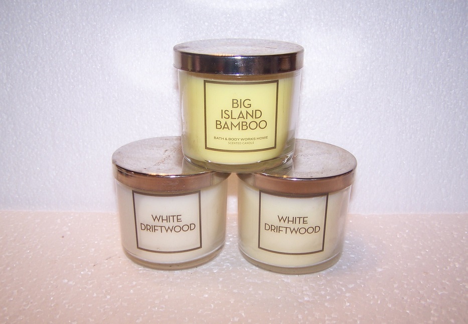 Bath & Body Works Big Island Bamboo & White Driftwood Scented Candle Set of 3 - £22.02 GBP