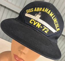 Vintage USS Abraham Lincoln CVN-72 Naval Ship Snapback Baseball Cap Hat  - £12.98 GBP