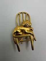 Vintage Gold JJ Cat Brooch 6cm - $7.92