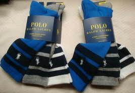 New Polo Ralph Lauren Men&#39;s 6-Pair Classic Sport Cushioned Socks Blue Gr... - $564.09 MXN