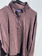 Alan Flusser Cotton Blend maroon multicolor sweater Pullover 1/4 Zip Siz... - $27.00