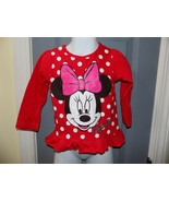 Disney Minnie Mouse Red Long Sleeve Shirt Size 2T Girl&#39;s EUC - £12.63 GBP