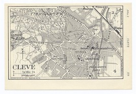 1933 Original Vintage City Map Of Kleve Cleves NORTH-RHINE Westphalia / Germany - £13.44 GBP
